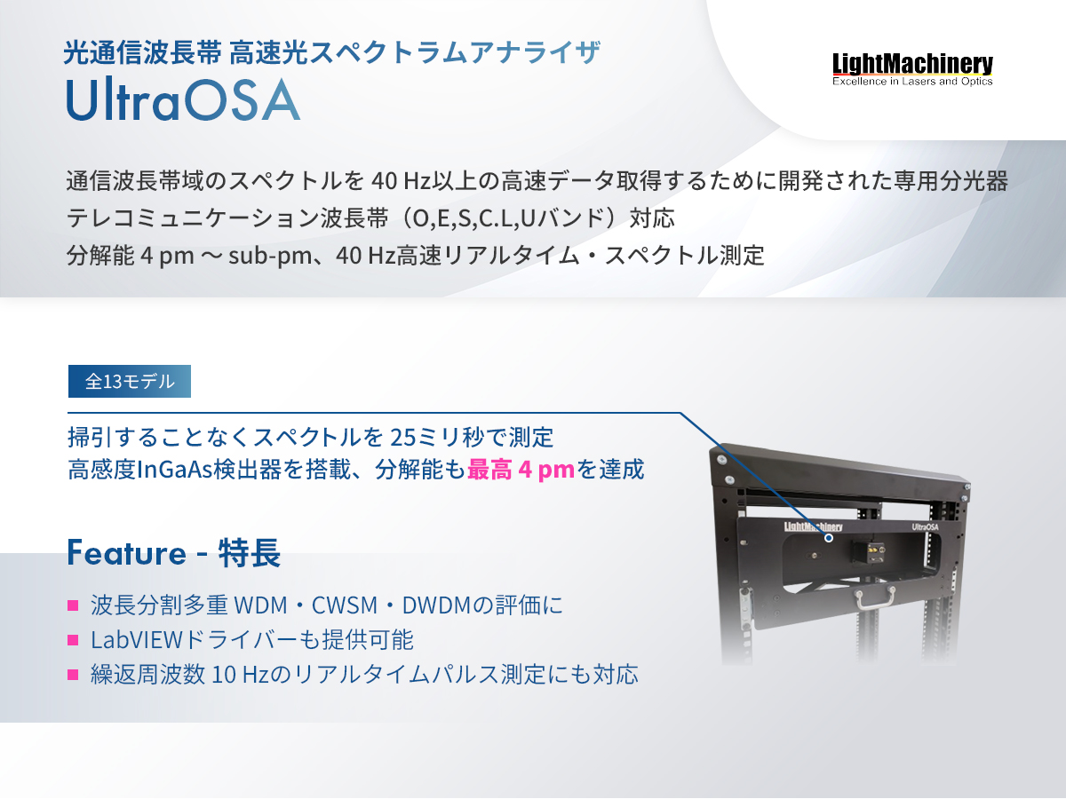 光通信波長帯 高速光スペクトラムアナライザ UltraOSA の製品画像
